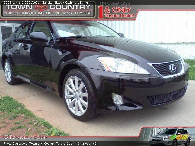 Obsidian Black / Cashmere Beige 2008 Lexus IS 250 AWD