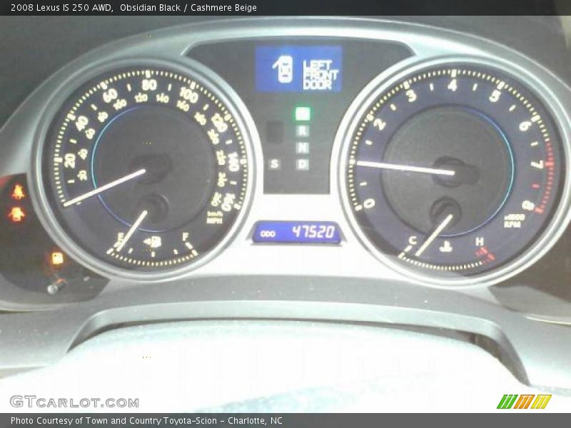 Obsidian Black / Cashmere Beige 2008 Lexus IS 250 AWD