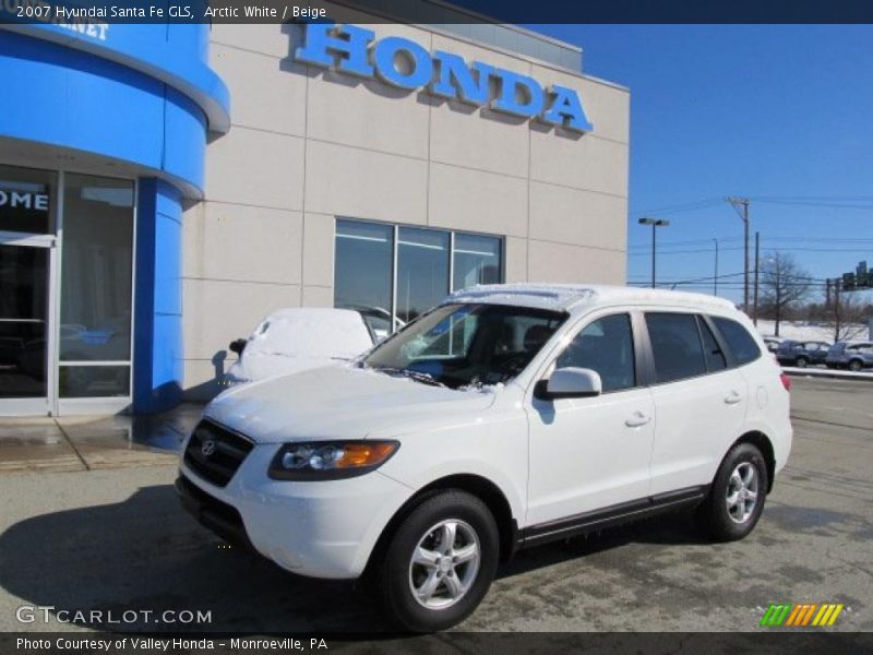 Arctic White / Beige 2007 Hyundai Santa Fe GLS