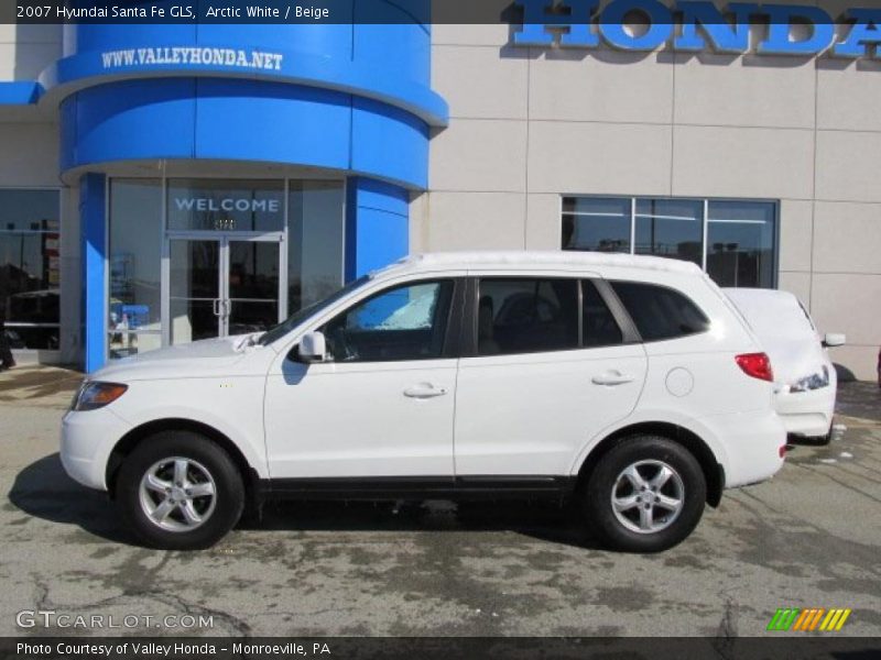 Arctic White / Beige 2007 Hyundai Santa Fe GLS