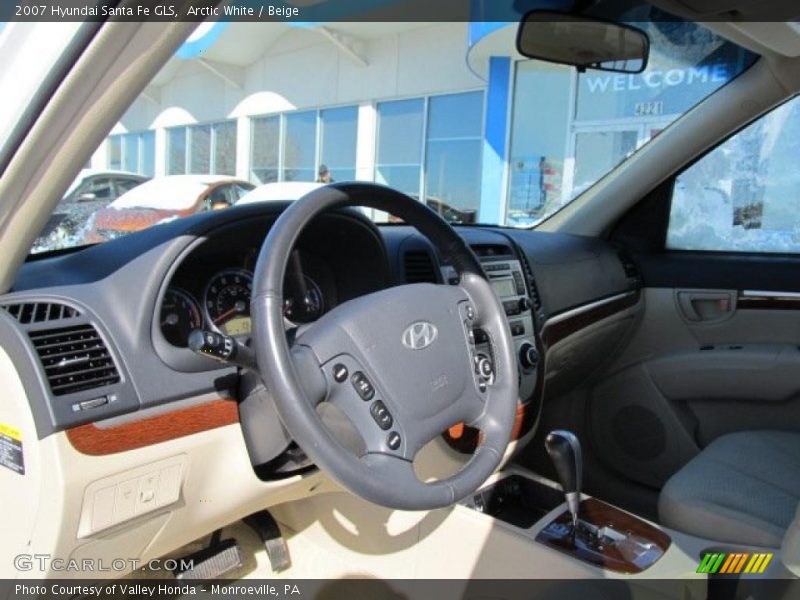 Arctic White / Beige 2007 Hyundai Santa Fe GLS