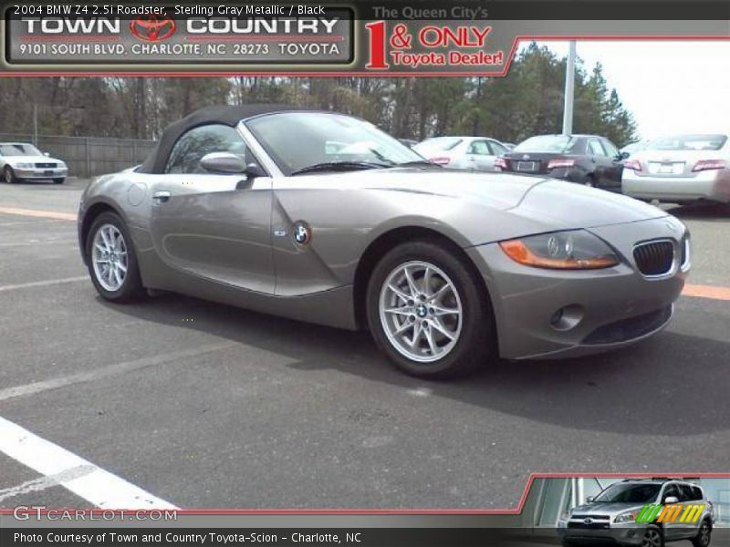 Sterling Gray Metallic / Black 2004 BMW Z4 2.5i Roadster