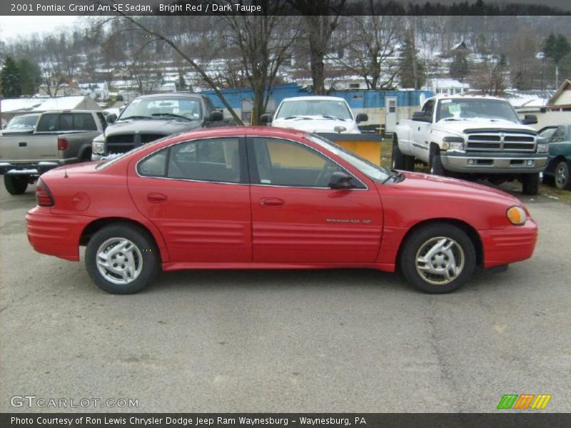 Bright Red / Dark Taupe 2001 Pontiac Grand Am SE Sedan