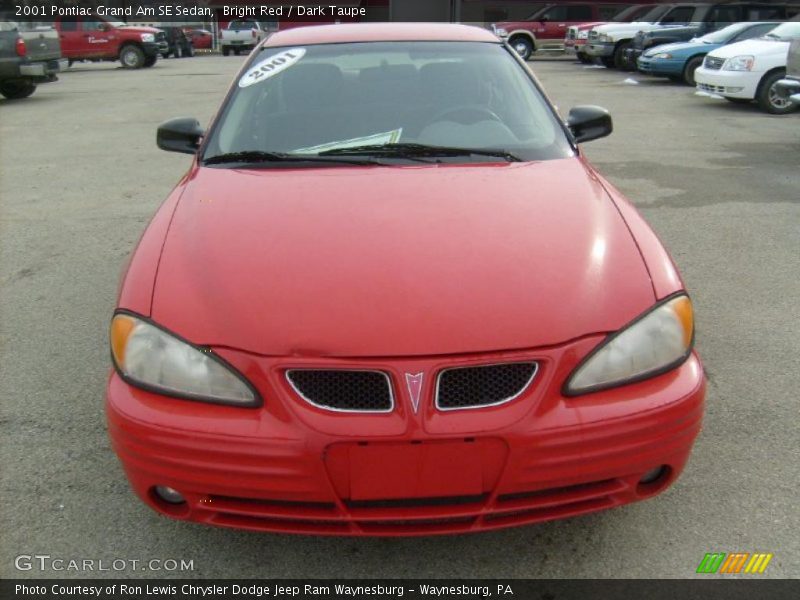 Bright Red / Dark Taupe 2001 Pontiac Grand Am SE Sedan