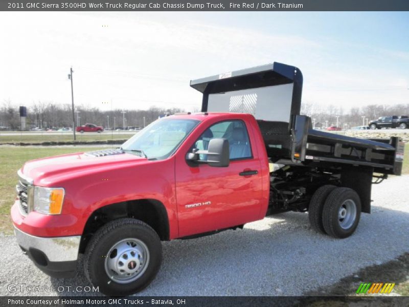  2011 Sierra 3500HD Work Truck Regular Cab Chassis Dump Truck Fire Red