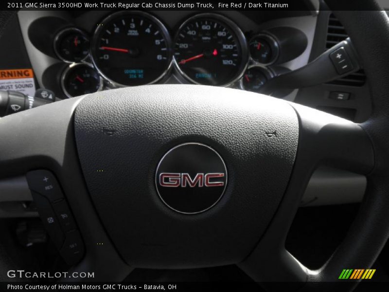 Fire Red / Dark Titanium 2011 GMC Sierra 3500HD Work Truck Regular Cab Chassis Dump Truck