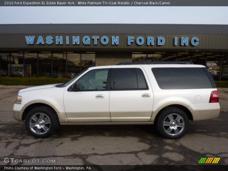 White Platinum Tri-Coat Metallic / Charcoal Black/Camel 2010 Ford Expedition EL Eddie Bauer 4x4