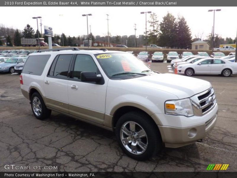 White Platinum Tri-Coat Metallic / Charcoal Black/Camel 2010 Ford Expedition EL Eddie Bauer 4x4