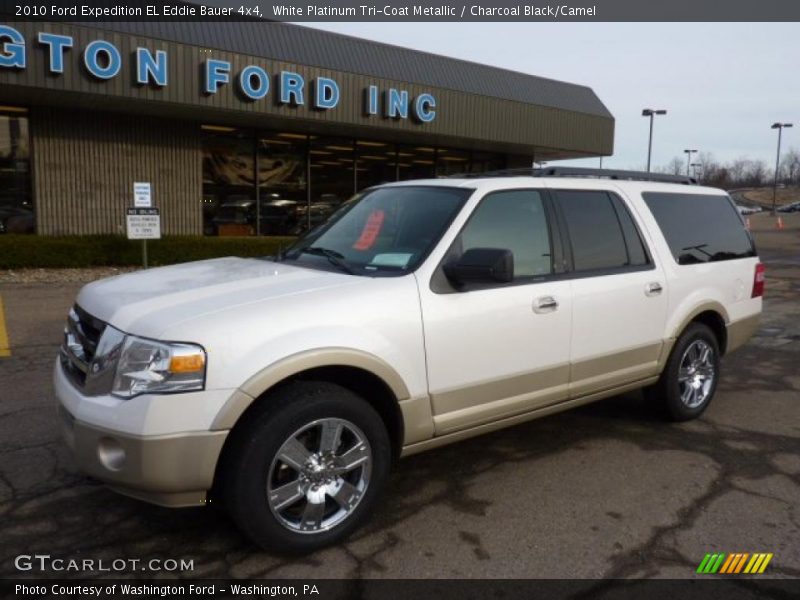 White Platinum Tri-Coat Metallic / Charcoal Black/Camel 2010 Ford Expedition EL Eddie Bauer 4x4