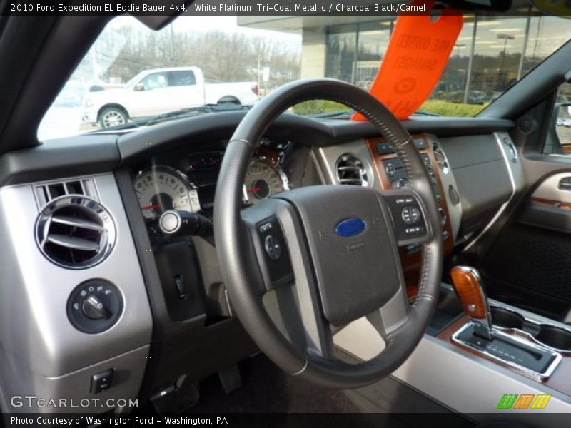 White Platinum Tri-Coat Metallic / Charcoal Black/Camel 2010 Ford Expedition EL Eddie Bauer 4x4