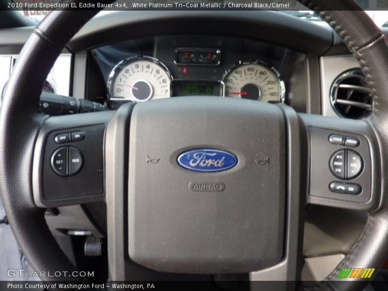 White Platinum Tri-Coat Metallic / Charcoal Black/Camel 2010 Ford Expedition EL Eddie Bauer 4x4