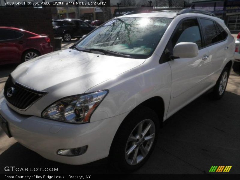 Crystal White Mica / Light Gray 2009 Lexus RX 350 AWD