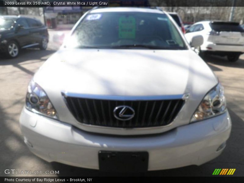 Crystal White Mica / Light Gray 2009 Lexus RX 350 AWD