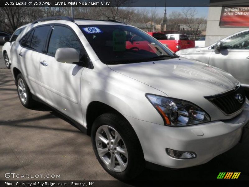 Crystal White Mica / Light Gray 2009 Lexus RX 350 AWD