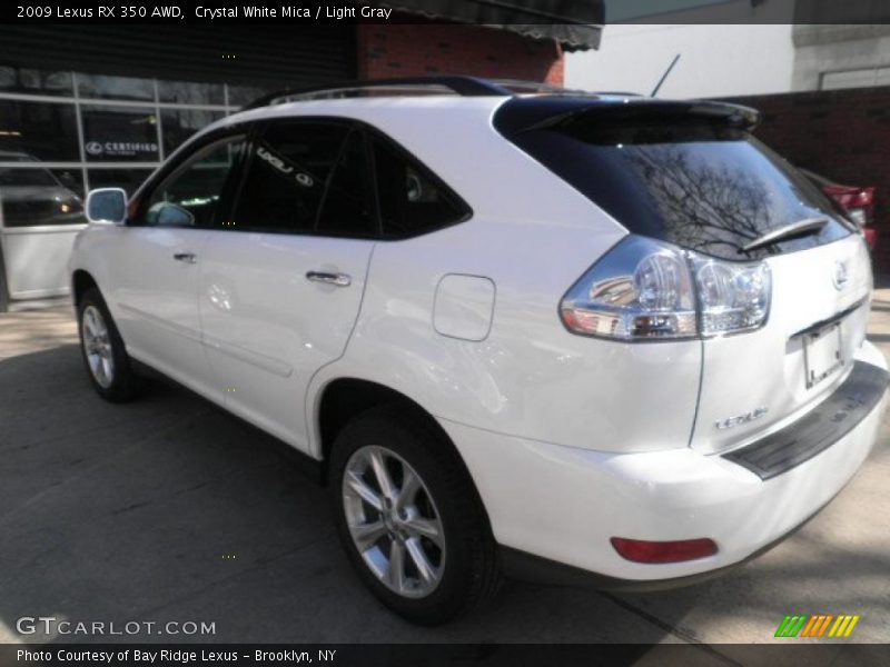 Crystal White Mica / Light Gray 2009 Lexus RX 350 AWD