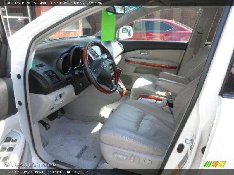 Crystal White Mica / Light Gray 2009 Lexus RX 350 AWD
