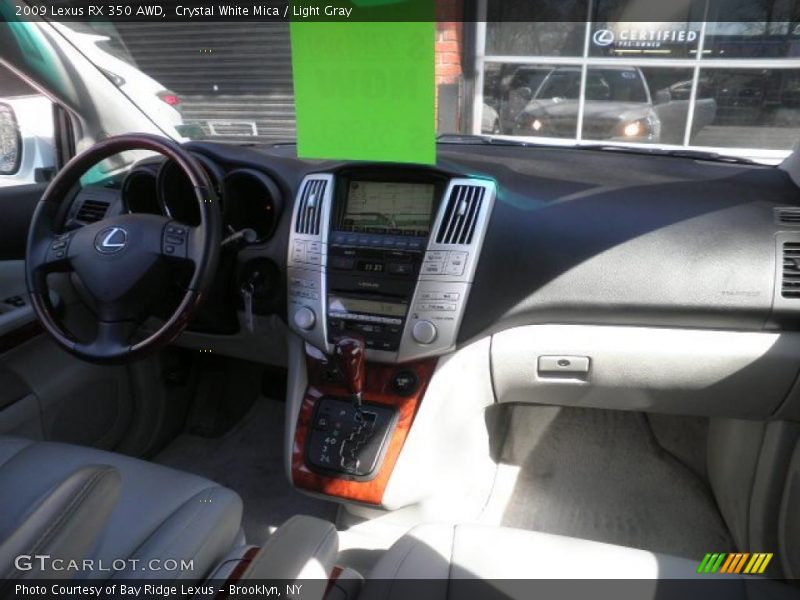 Crystal White Mica / Light Gray 2009 Lexus RX 350 AWD