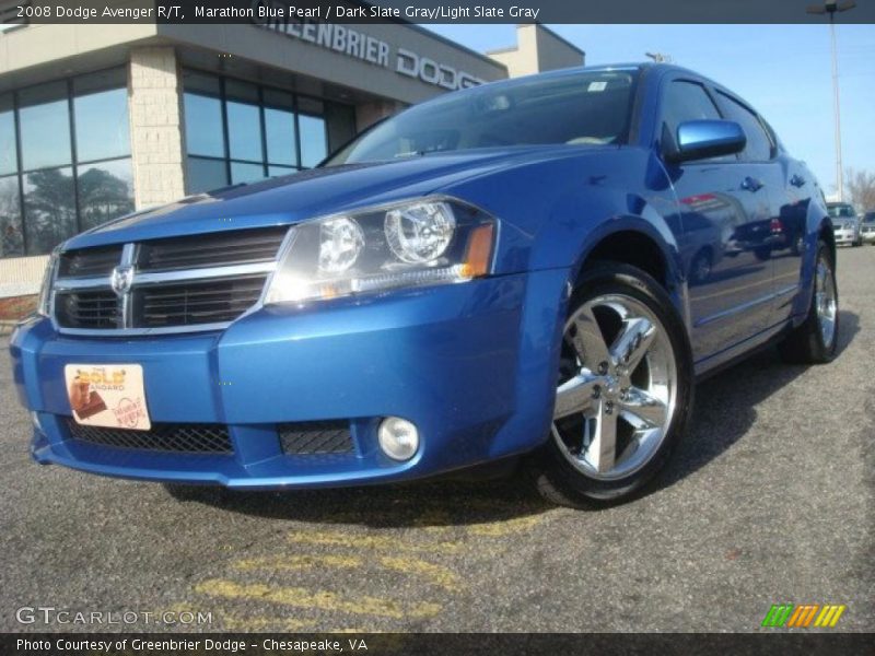 Marathon Blue Pearl / Dark Slate Gray/Light Slate Gray 2008 Dodge Avenger R/T