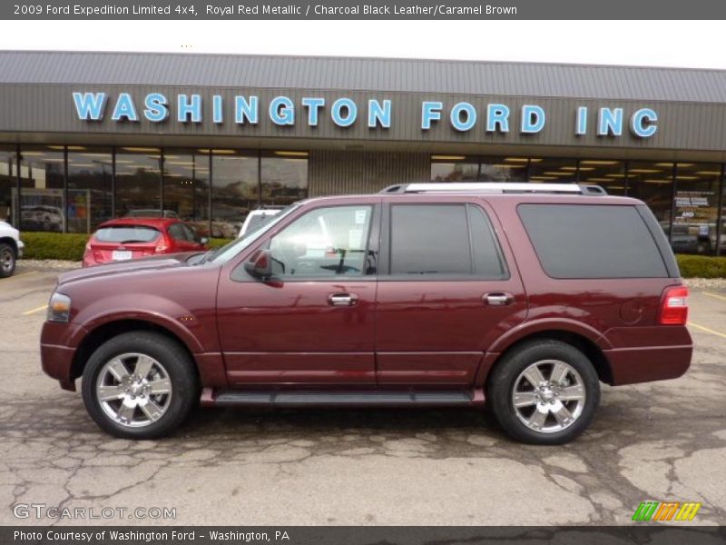Royal Red Metallic / Charcoal Black Leather/Caramel Brown 2009 Ford Expedition Limited 4x4