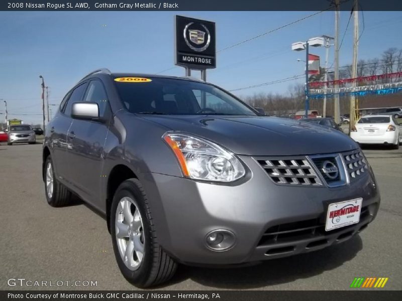 Gotham Gray Metallic / Black 2008 Nissan Rogue SL AWD