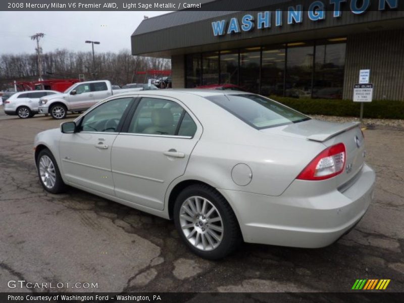 Light Sage Metallic / Camel 2008 Mercury Milan V6 Premier AWD