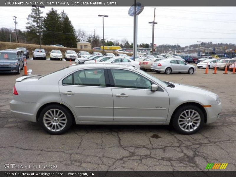 Light Sage Metallic / Camel 2008 Mercury Milan V6 Premier AWD