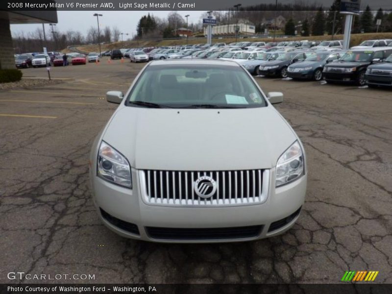 Light Sage Metallic / Camel 2008 Mercury Milan V6 Premier AWD