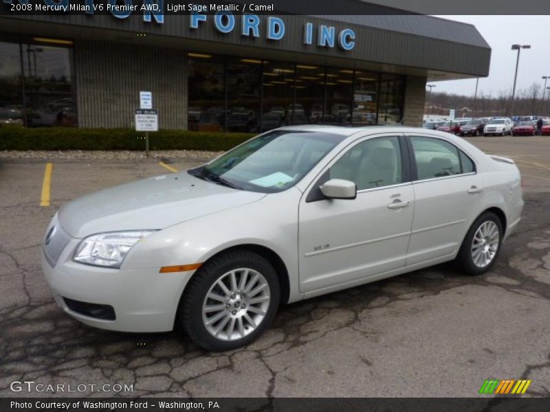 Light Sage Metallic / Camel 2008 Mercury Milan V6 Premier AWD