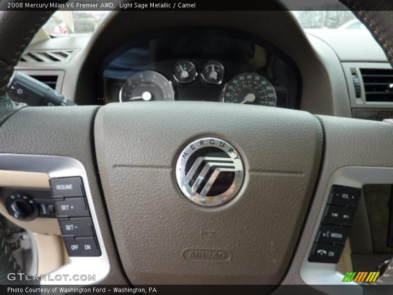Light Sage Metallic / Camel 2008 Mercury Milan V6 Premier AWD