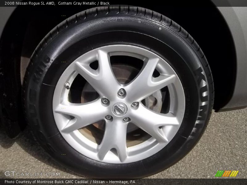 Gotham Gray Metallic / Black 2008 Nissan Rogue SL AWD
