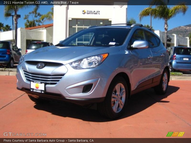Aurora Blue / Taupe 2011 Hyundai Tucson GLS AWD