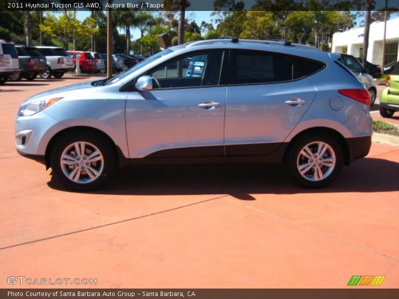 Aurora Blue / Taupe 2011 Hyundai Tucson GLS AWD