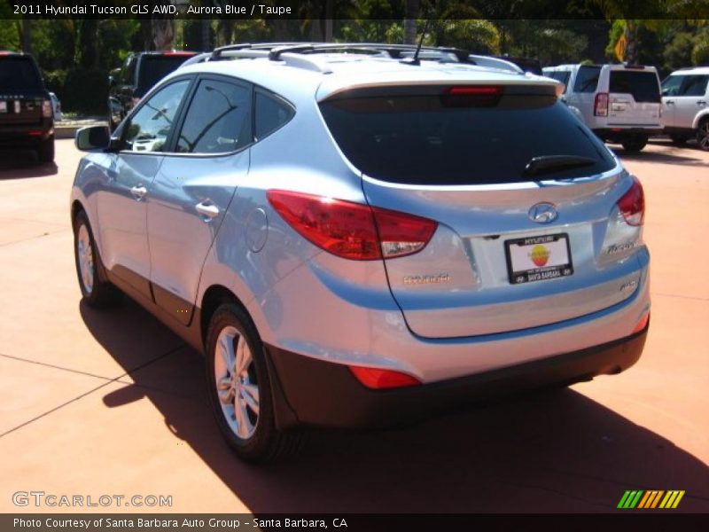 Aurora Blue / Taupe 2011 Hyundai Tucson GLS AWD