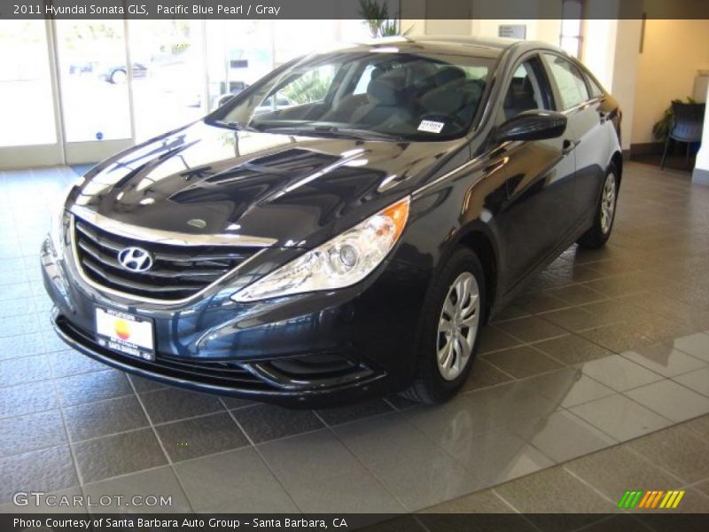 Pacific Blue Pearl / Gray 2011 Hyundai Sonata GLS