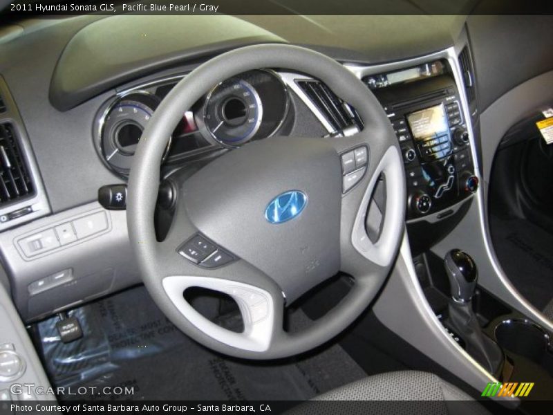 Pacific Blue Pearl / Gray 2011 Hyundai Sonata GLS