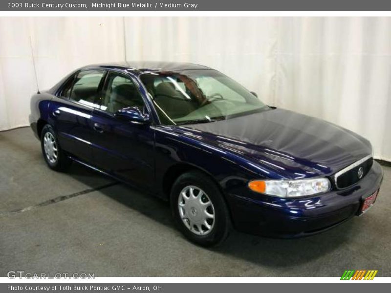 Midnight Blue Metallic / Medium Gray 2003 Buick Century Custom