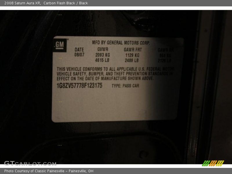 Carbon Flash Black / Black 2008 Saturn Aura XR