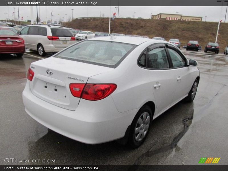 Captiva White / Beige 2009 Hyundai Elantra GLS Sedan