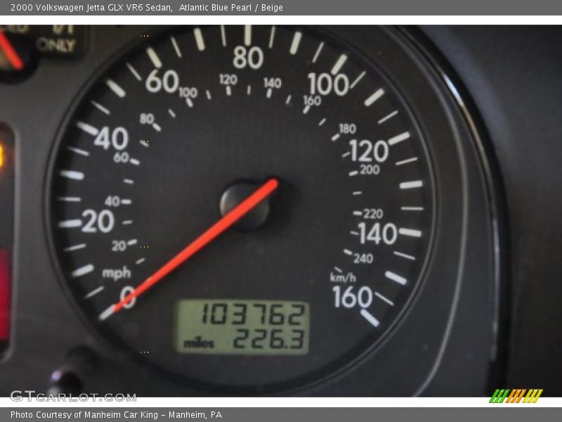 Atlantic Blue Pearl / Beige 2000 Volkswagen Jetta GLX VR6 Sedan