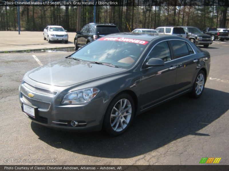 Dark Gray Metallic / Ebony/Brick 2009 Chevrolet Malibu LTZ Sedan