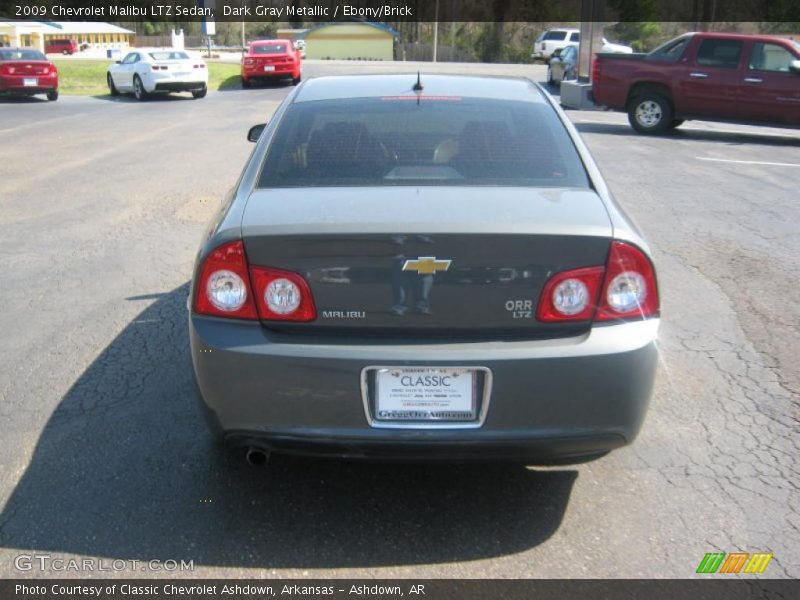 Dark Gray Metallic / Ebony/Brick 2009 Chevrolet Malibu LTZ Sedan