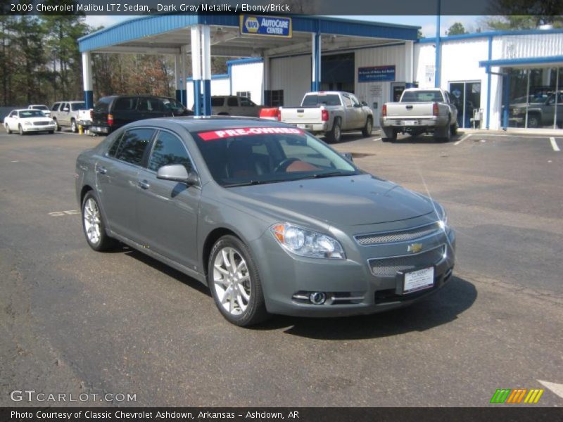 Dark Gray Metallic / Ebony/Brick 2009 Chevrolet Malibu LTZ Sedan