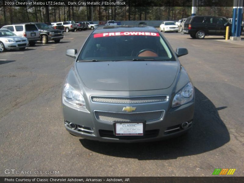Dark Gray Metallic / Ebony/Brick 2009 Chevrolet Malibu LTZ Sedan