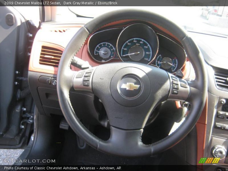 Dark Gray Metallic / Ebony/Brick 2009 Chevrolet Malibu LTZ Sedan