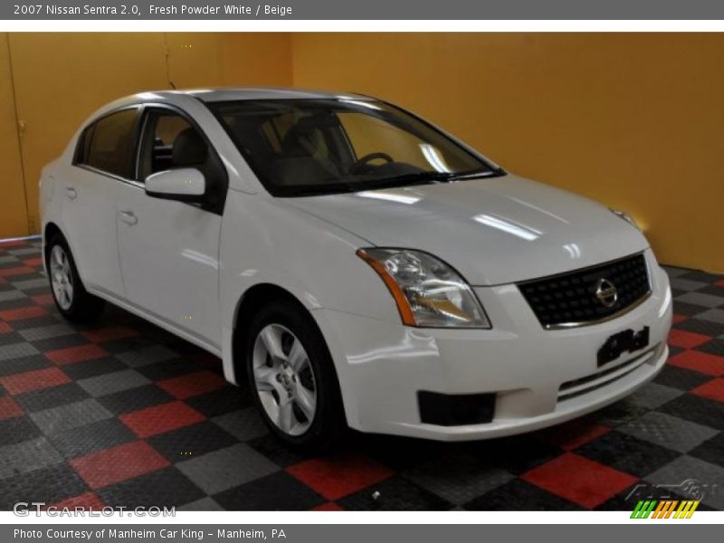 Fresh Powder White / Beige 2007 Nissan Sentra 2.0