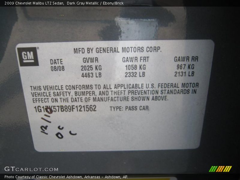 Dark Gray Metallic / Ebony/Brick 2009 Chevrolet Malibu LTZ Sedan