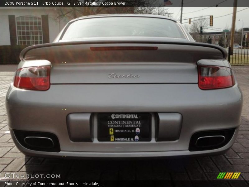 GT Silver Metallic / Cocoa Brown 2008 Porsche 911 Turbo Coupe