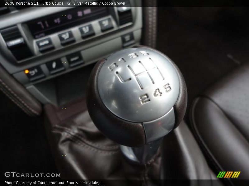 GT Silver Metallic / Cocoa Brown 2008 Porsche 911 Turbo Coupe