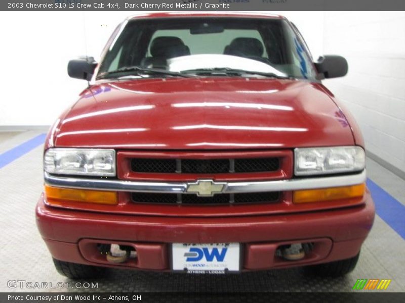 Dark Cherry Red Metallic / Graphite 2003 Chevrolet S10 LS Crew Cab 4x4