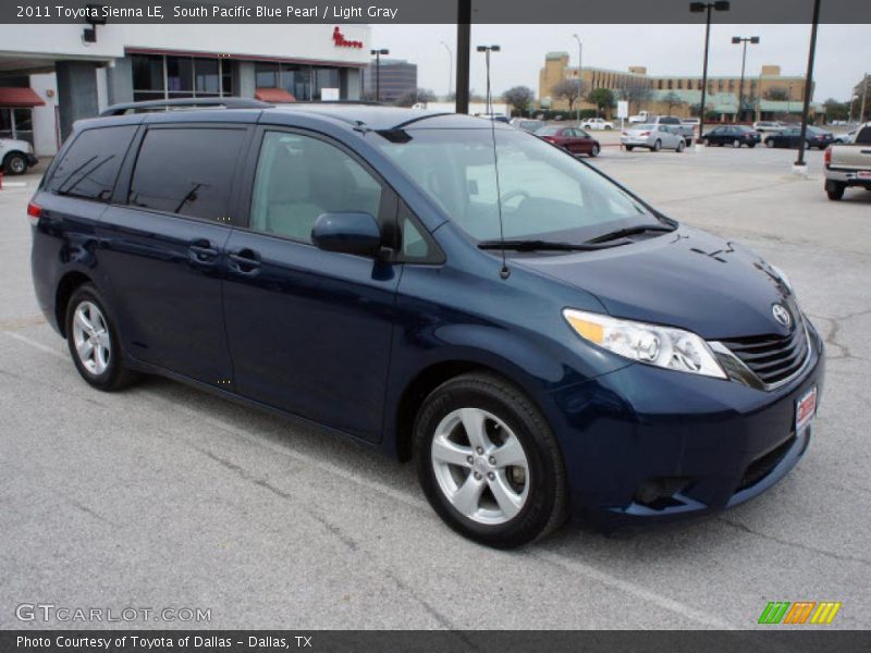 South Pacific Blue Pearl / Light Gray 2011 Toyota Sienna LE